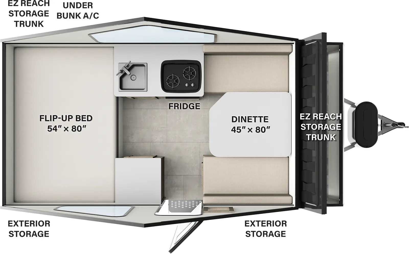 Rockwood Hardside Pop Up Campers A122S Floorplan